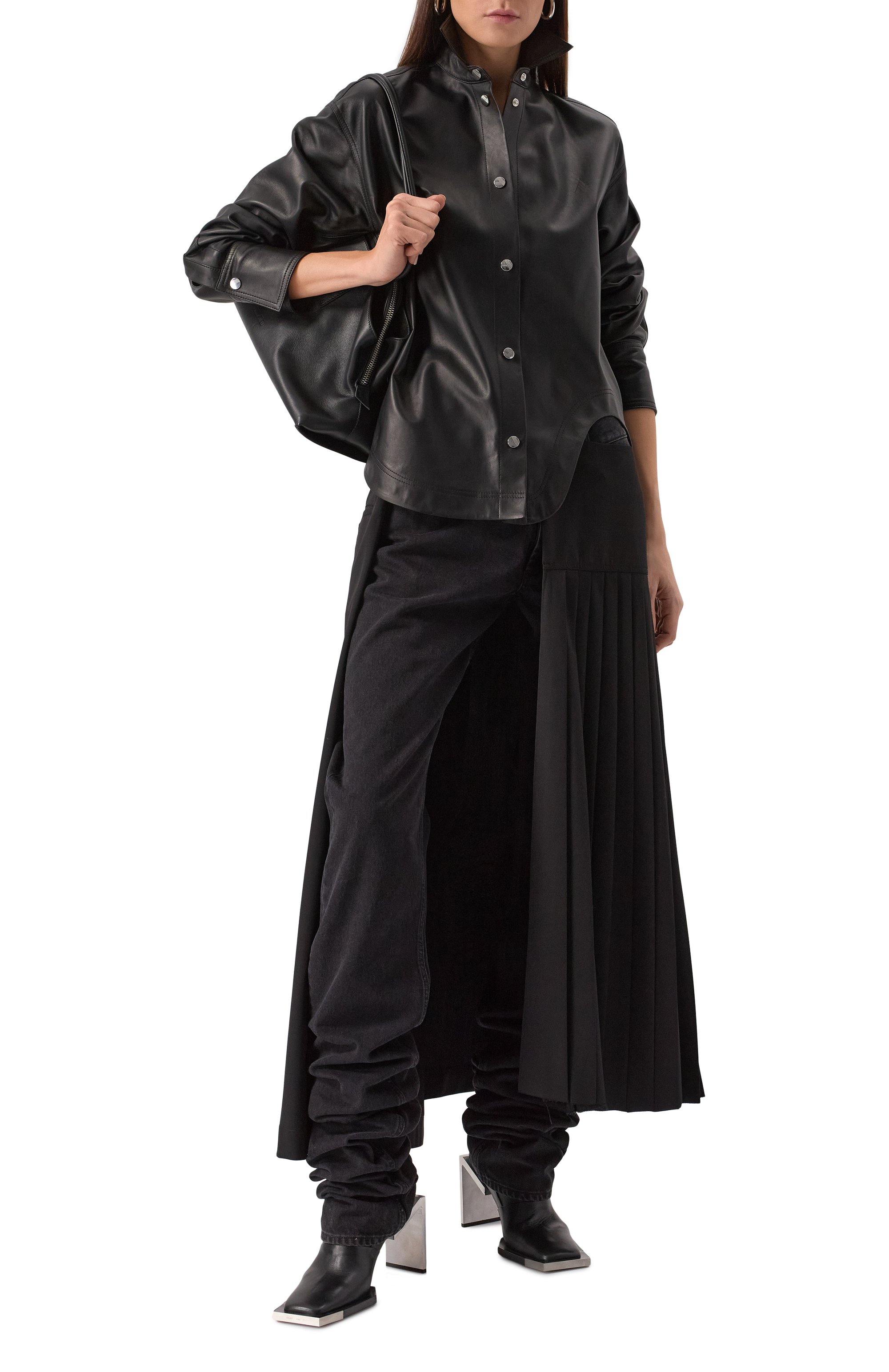 Кожаная рубашка THE ATTICO, арт. 250WCB00074/LBT129AA, фото 2