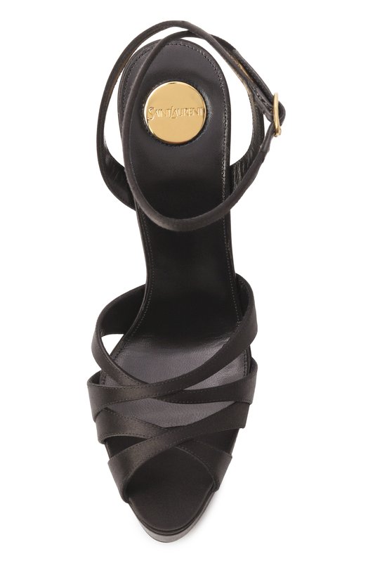 Текстильные босоножки Chandelle 110 Saint Laurent 860721/9QNA0 Чёрный  860721/9QNA0 Фото 6