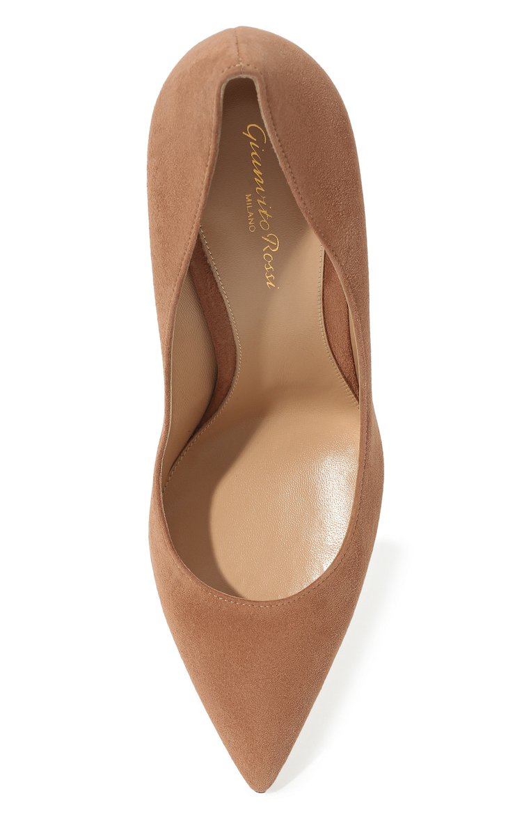 Женские замшевые туфли gianvito 105 GIANVITO ROSSI бежевого цвета, арт. G28470.15RIC.CAMPRAL | Фото 6 (Статус проверки: Проверено, Проверена категория, Требуются правки; Подошва: Плоская; Материал внутренний: Натуральная кожа; Материал внешний: Замша, Натуральная кожа; Каблук тип: Шпилька; Региональные ограничения белый список (Axapta Mercury): RU; Каблук высота: Высокий; ширина носка стельки: 7,2, 7,4, 7,6, 7,7, 8; толщина подошвы: 0,5)