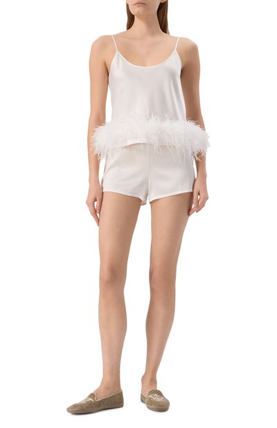 Шелковый топ с отделкой перьями EDOMO, арт. T002007FW2324, фото 2