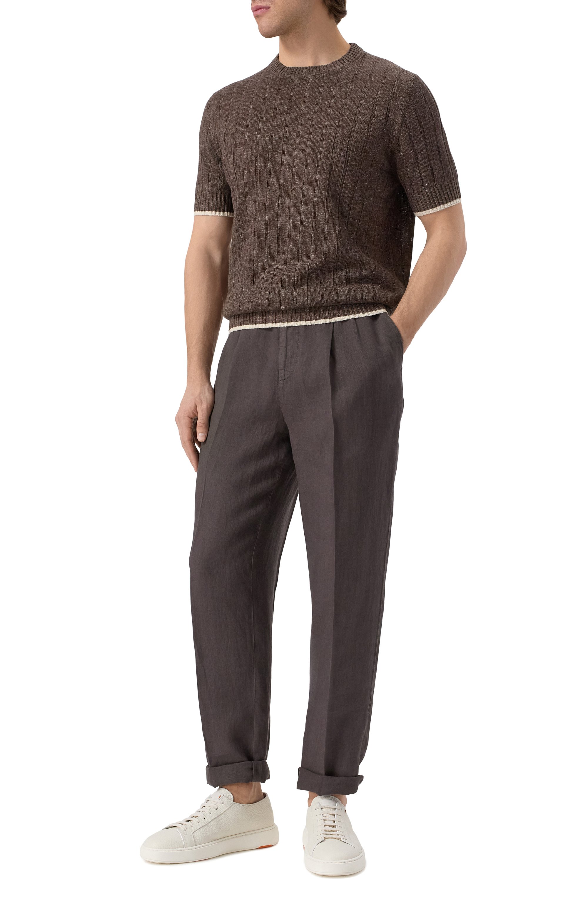 Джемпер изо льна и хлопка BRUNELLO CUCINELLI, арт. M2L707600, фото 2