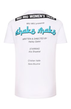 Хлопковая футболка MIU MIU, арт. MJN150-1QD2-F0009, фото 2