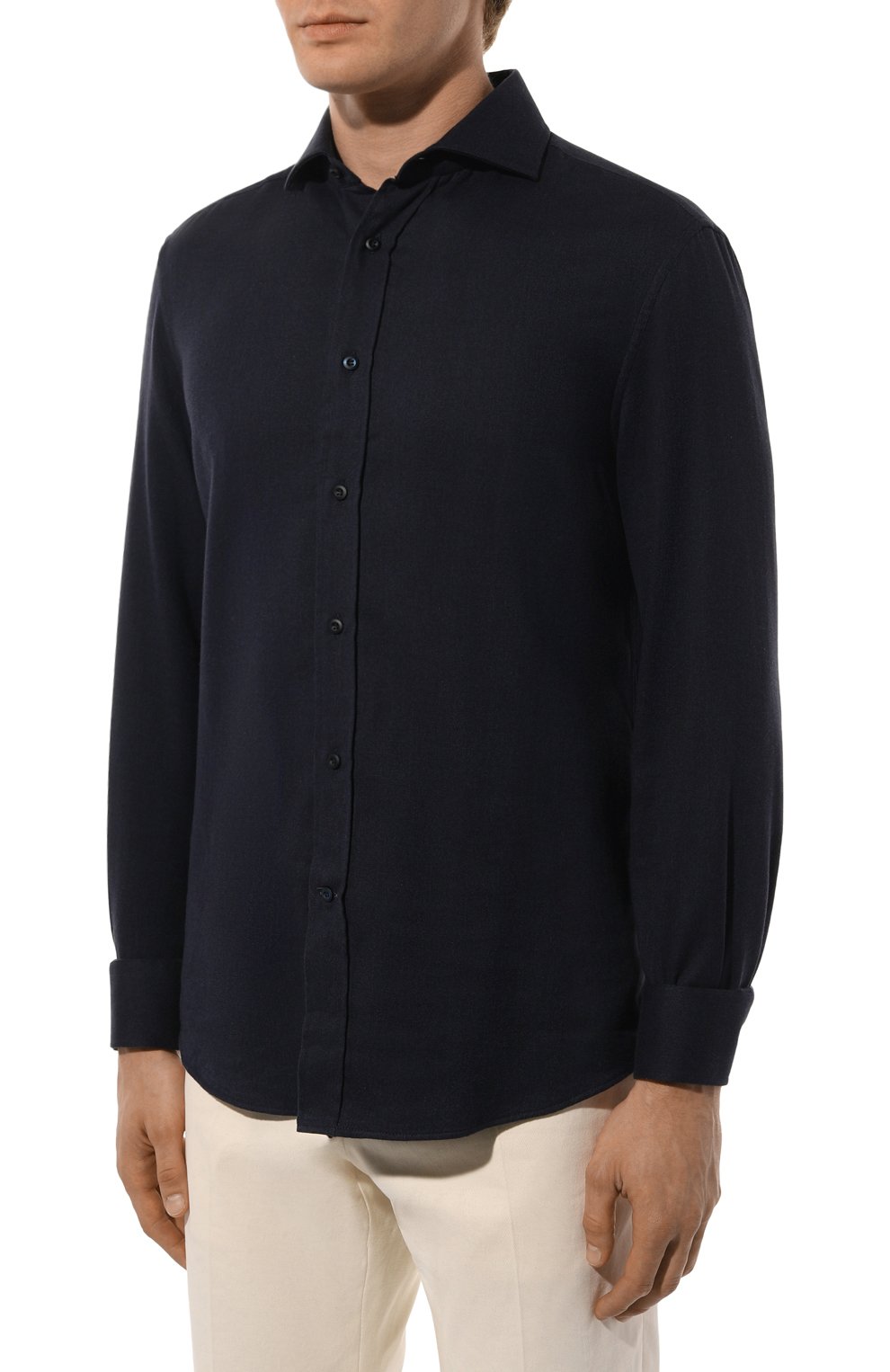 Рубашка из хлопка и лиоцелла BRUNELLO CUCINELLI, арт. MY6370627, фото 3