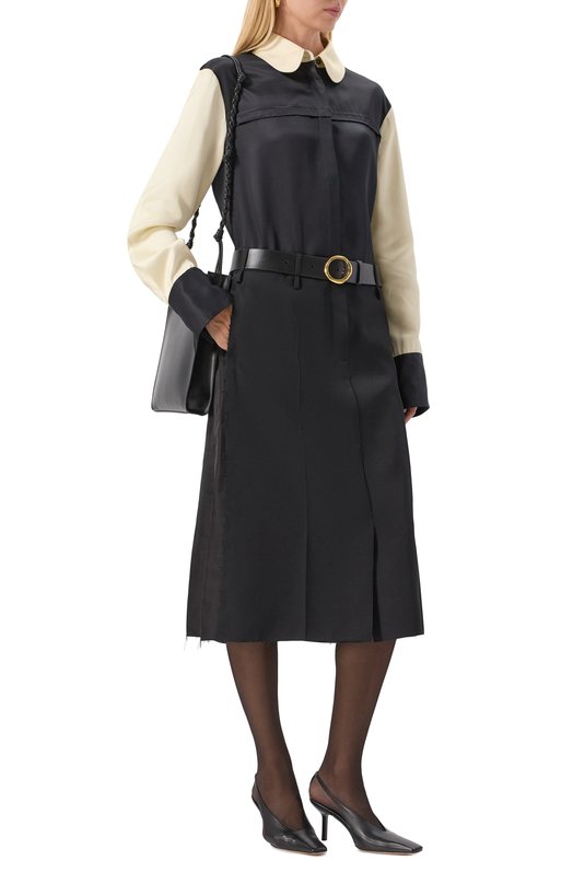 Рубашка из вискозы Jil Sander J02DL0256/J65334 Чёрно-белый  J02DL0256/J65334 Фото 2