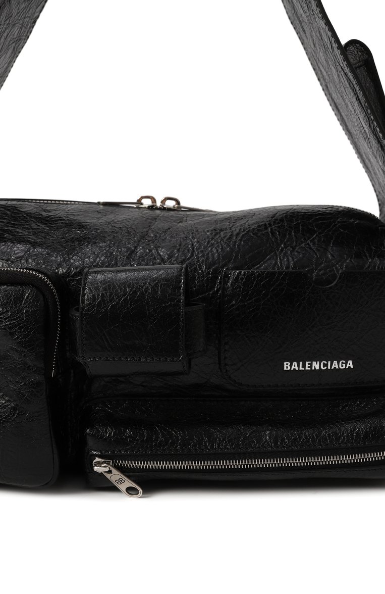Мужская сумка superbusy small BALENCIAGA черного цвета, арт. 702167/210C8 | Фото 3 (Размер: large; Материал: Натуральная кожа; Материал сплава: Проставлено; Драгоценные камни: Проставлено)