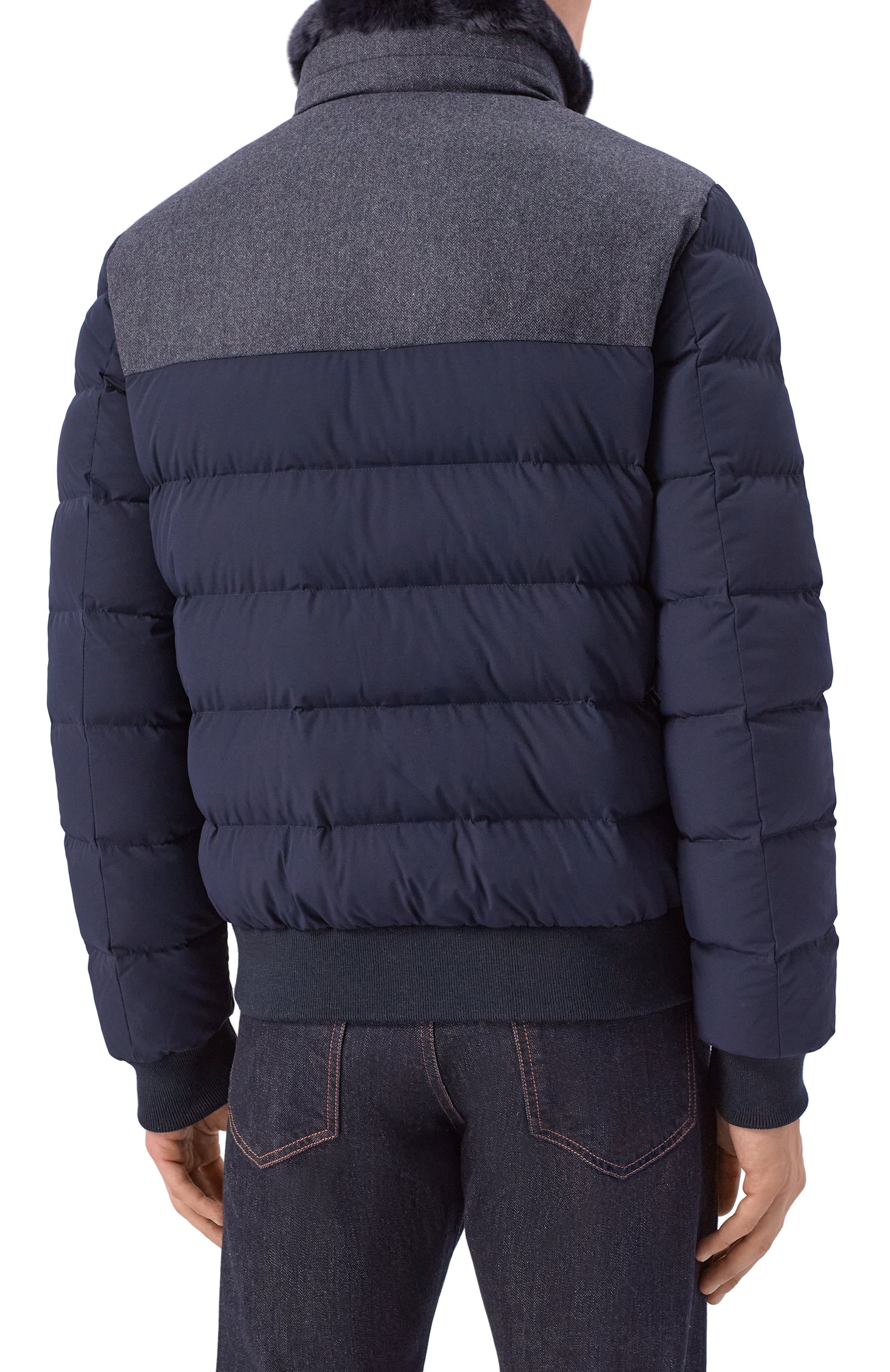 Пуховый бомбер с воротником из кролика HETREGO, арт. 8P512R/B0RIS/FH2-26, фото 4