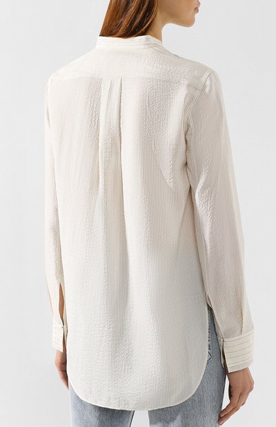 Шелковая блузка RAG AND BONE бежевого цвета по цене 31650 руб., арт. W286A0675, фото 4 Шелковая блузка RAG AND BONE, арт. W286A0675, фото 4