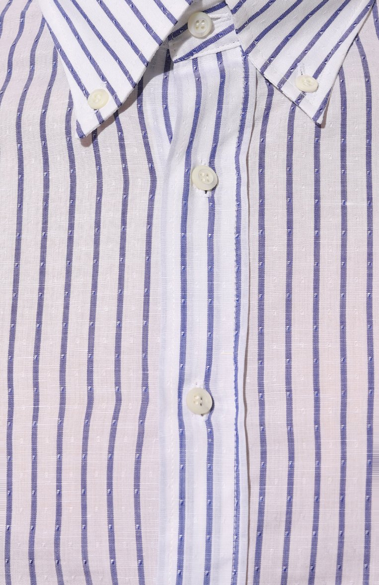 Рубашка из хлопка и льна BRUNELLO CUCINELLI, арт. MM6461716, фото 1