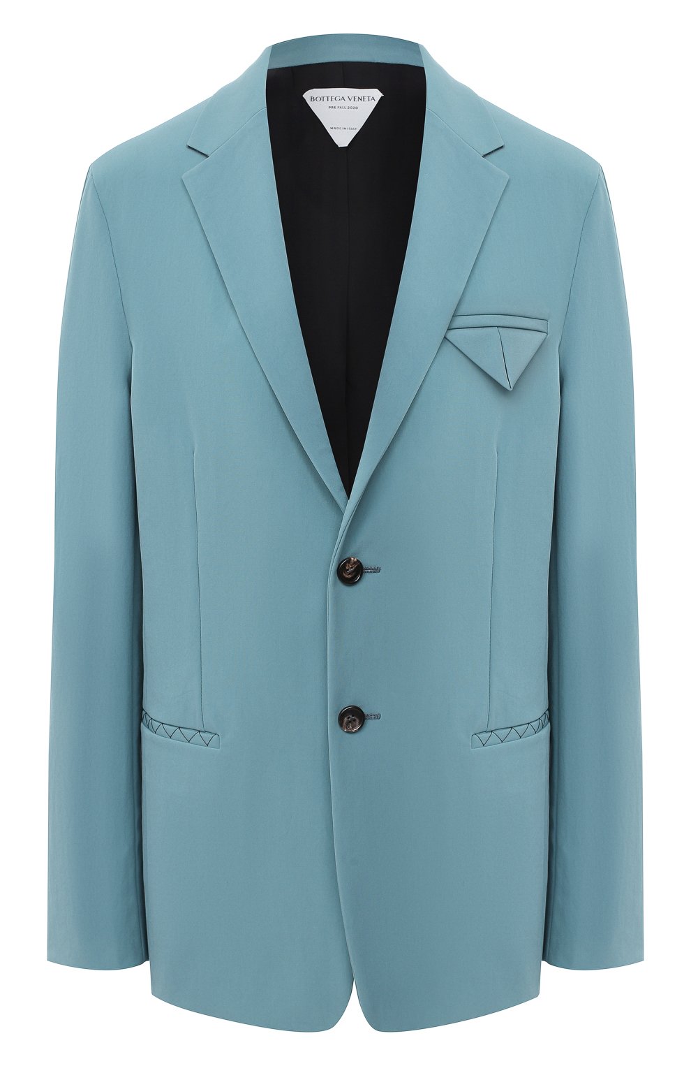 Жакет BOTTEGA VENETA голубого цвета по цене 198500 руб., арт. 628721/VKJ60, фото 1 Жакет BOTTEGA VENETA, арт. 628721/VKJ60, фото 1