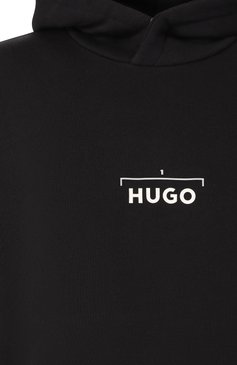 Мужской хлопковое худи HUGO черного цвета, арт. 50531738 | Фото 6 (Материал сплава: Проставлено; Материал внешний: Хлопок, Синтетический материал; Драгоценные камни: Проставлено; Рукава: Длинные; Длина (для топов): Стандартные; Принт: С принтом; Стили: Кэжуэл; Мужское Кросс-КТ: Худи-одежда)