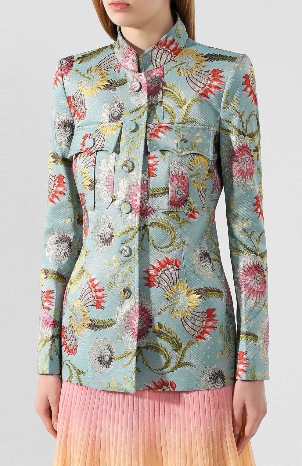 Жакет DRIES VAN NOTEN голубого цвета по цене 199500 руб., арт. 201-10424-9058, фото 3 Жакет DRIES VAN NOTEN, арт. 201-10424-9058, фото 3