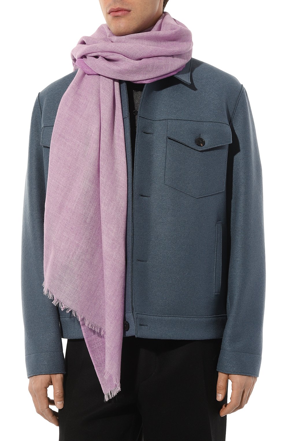 Кашемировый шарф MVST сиреневого цвета по цене 48900 руб., арт. 7702M, фото 2 Кашемировый шарф MVST, арт. 7702M, фото 2