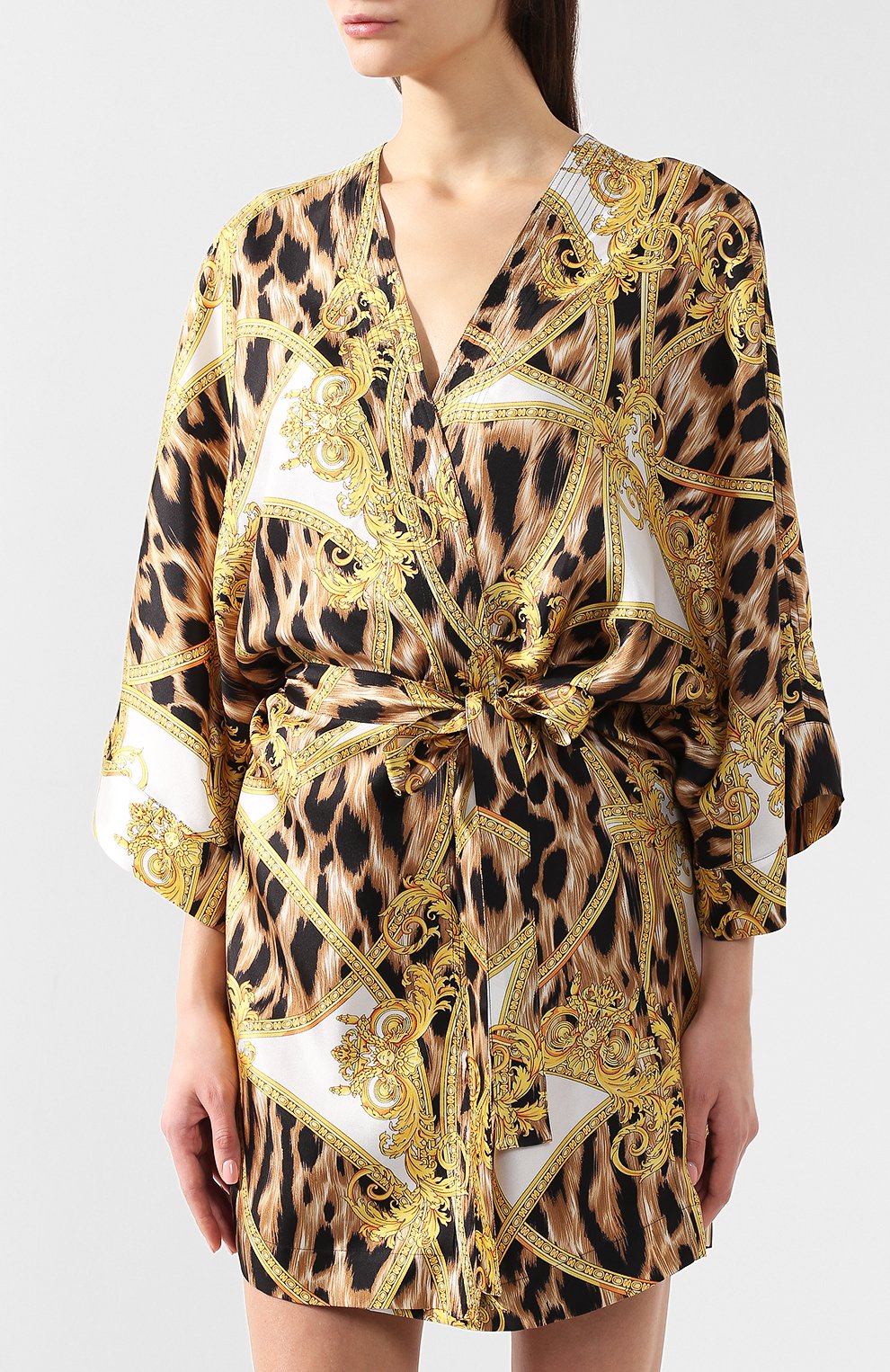 Шелковый халат VERSACE разноцветного цвета по цене 129000 руб., арт. AUD05058/AS00289, фото 3 Шелковый халат VERSACE, арт. AUD05058/AS00289, фото 3