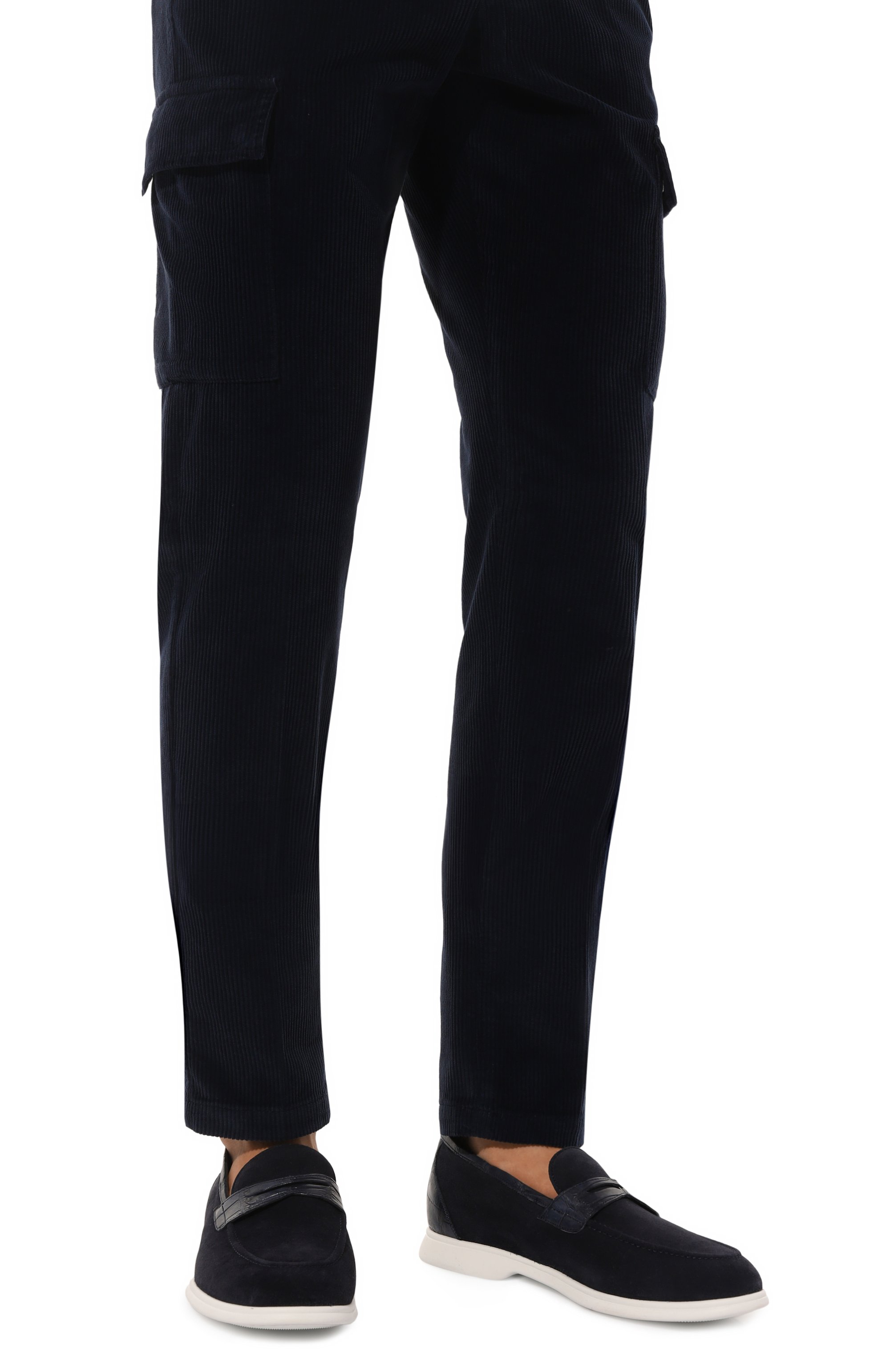 Замшевые пенни-лоферы с отделкой из кожи аллигатора KITON, арт. USSA075N00978, фото 3