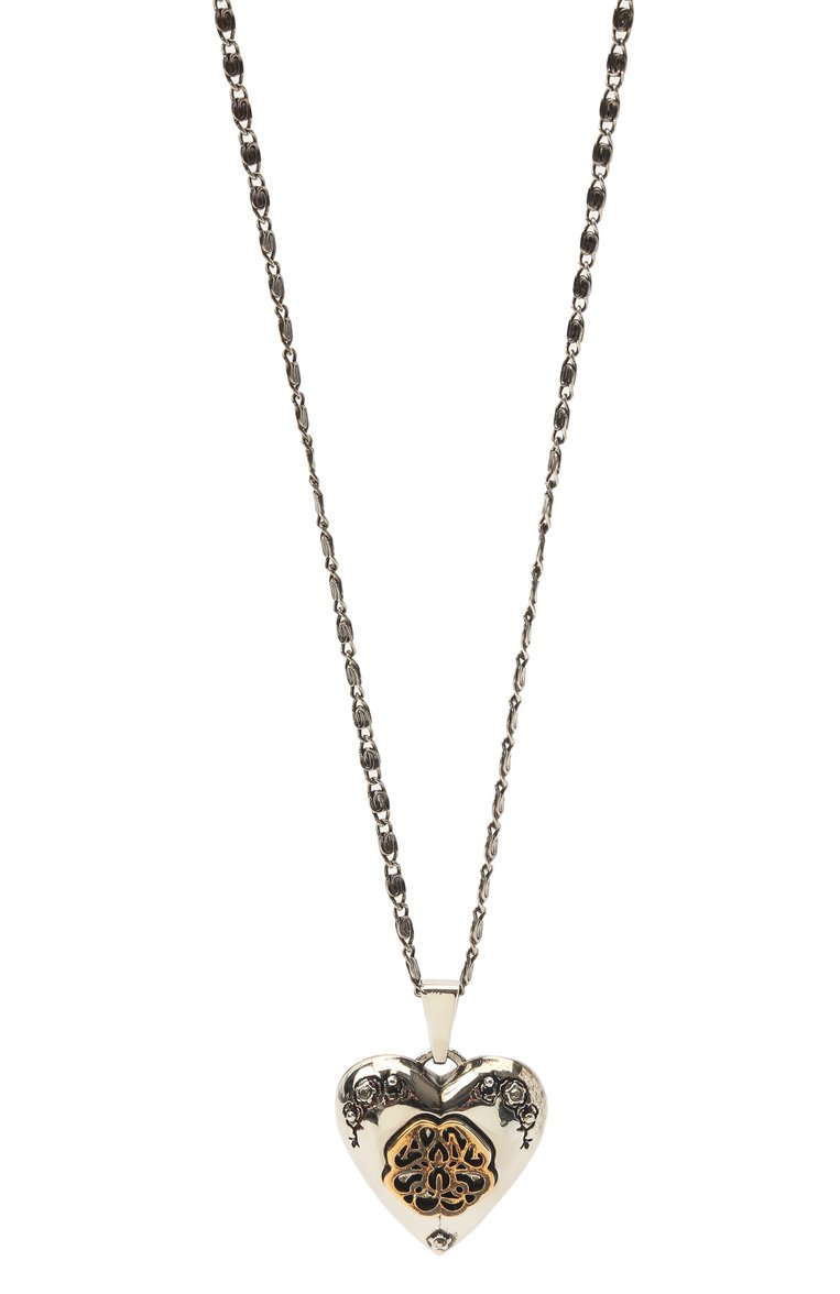 Женская кулон на цепочке ALEXANDER MCQUEEN серебряного цвета, арт. 640269/J160Z | Фото 2 (Материал: Металл; Региональные ограничения белый список (Axapta Mercury): Не проставлено; Нос: Не проставлено)