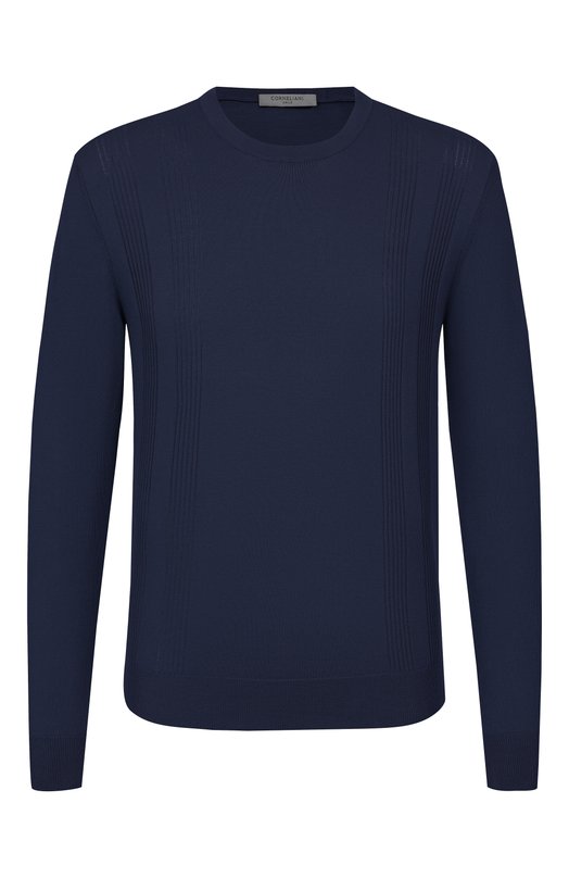 Хлопковый джемпер Corneliani 27M58A/2725109 Синий 27M58A/2725109