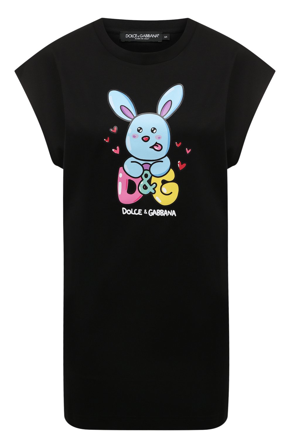 Хлопковая футболка DOLCE & GABBANA черного цвета по цене 65200 руб., арт. F8S85T/HU7H8, фото 1 Хлопковая футболка DOLCE & GABBANA, арт. F8S85T/HU7H8, фото 1