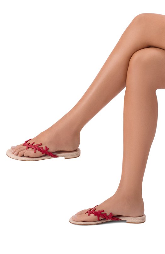 Кожаные шлепанцы Gianvito Rossi G10134.05RIC.NP1TBNA Красный  G10134.05RIC.NP1TBNA Фото 2