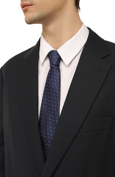 Шелковый галстук CANALI темно-синего цвета по цене 16950 руб., арт. 18/HJ03774, фото 2 Шелковый галстук CANALI, арт. 18/HJ03774, фото 2