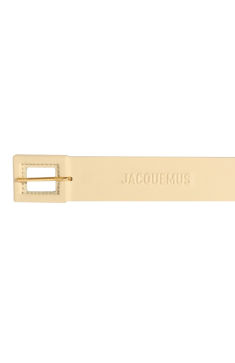 Женский кожаный ремень JACQUEMUS светло-бежевого цвета, арт. 22H223AC315/3060IVORY | Фото 4 (Материал: Натуральная кожа; Нос: Не проставлено; Региональные ограничения белый список (Axapta Mercury): Не проставлено)