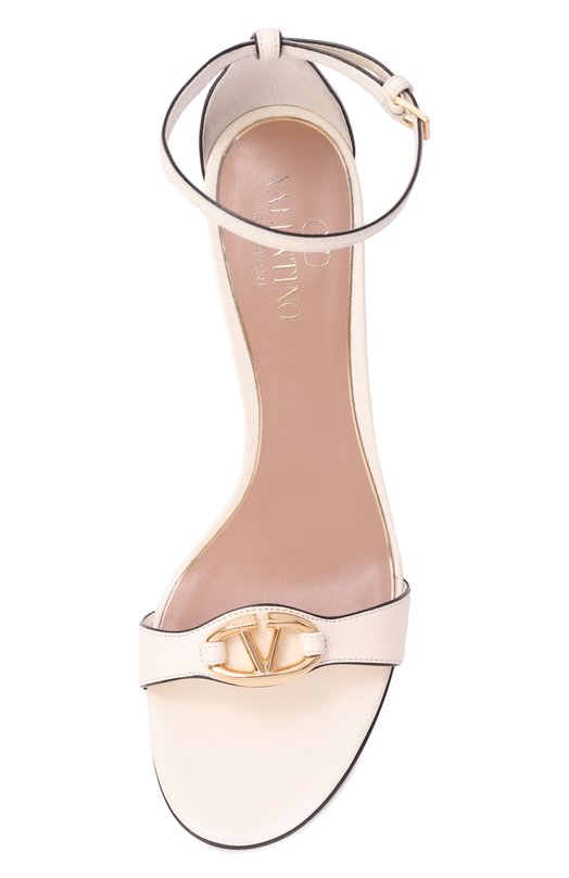 Кожаные босоножки VLogo Valentino 5W2S0JJ7/EEY Кремовый  5W2S0JJ7/EEY Фото 6