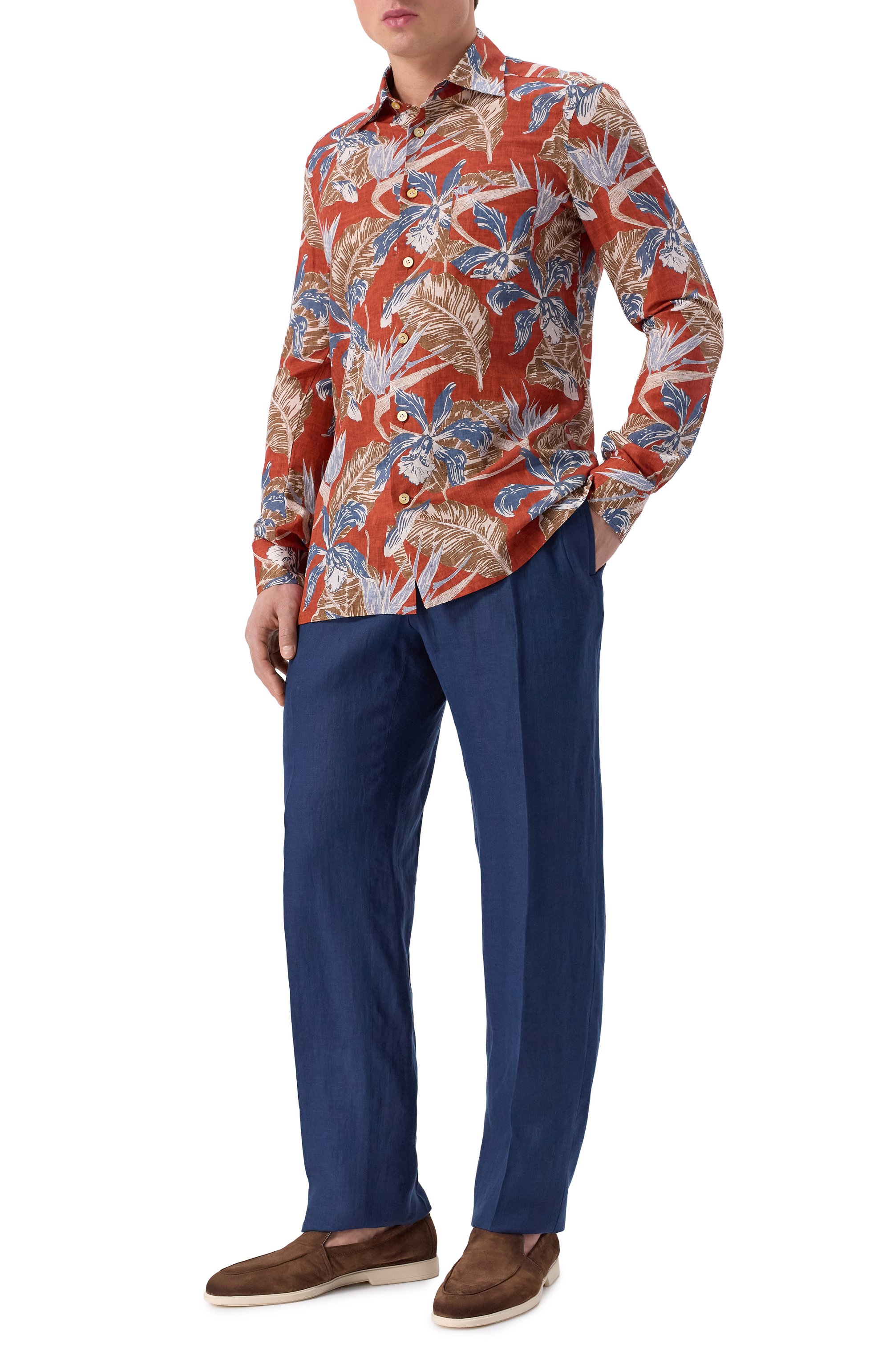 Рубашка из хлопка и льна KITON, арт. UMCNERH0928302, фото 2