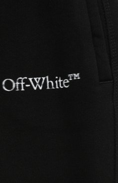 Детские хлопковые джоггеры OFF-WHITE черного цвета, арт. 0BCH001F23FLE002 | Фото 3 (Материал сплава: Проставлено; Нос: Не проставлено; Мате�риал внешний: Хлопок; Мальчики Кросс-КТ: Джоггеры-одежда)