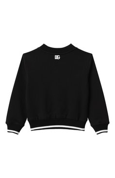 Детский хлопковый свитшот DOLCE & GABBANA черного цвета, арт. L4JWKD/G706N/8-14 | Фото 2 (Драгоценные камни: Проставлено; Материал сплава: Проставлено; Рукава: Длинные; Мальчики Кросс-КТ: Свитшот-одежда; Материал внешний: Хлопок; Ростовка одежда: 8 лет | 128 см, 10 - 11 лет | 140 - 146см, 13 - 15 лет | 158 см)