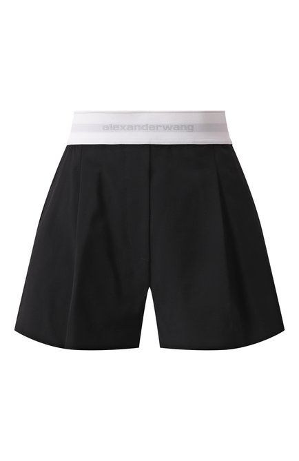 Женские шерстяные шорты ALEXANDER WANG черного цвета, арт. 1WC3244747 | Фото 1 (Материал внешний: Шерсть; Длина Ж (юбки, платья, шорты): Мини; Драгоценные камни: Проставлено; Материал сплава: Проставлено)