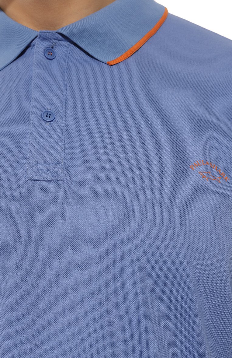 Мужское хлопковое поло PAUL&SHARK синего цвета, арт. 24411300/3XL-6XL | Фото 5 (Материал внешний: Хлопок; Рукава: Короткие; Длина (для топов): Удлиненные; Застежка: Пуговицы; Стили: Кэжуэл; Принт: Без принта; Мужское Кросс-КТ: Футболка-одежда; Автоматизация ТО: Проставлено; Автоматизация состава: Проставлено)
