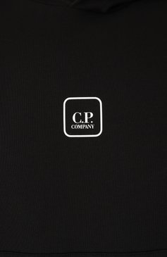 Мужской хлопковое худи C.P. COMPANY черного цвета, арт. 18CLSS052A006452W | Фото 6 (Драгоценные камни: Проставлено; Материал сплава: Проставлено; Длина (для топов): Стандартные; Материал внешний: Хлопок; Рукава: Длинные; Стили: Кэжуэл; Мужское Кросс-КТ: Худи-одежда; Принт: С принтом)