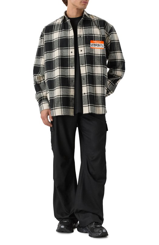 Рубашка VETEMENTS UE54SH420W/1887 FLANNEL Чёрно-белый  UE54SH420W/1887 FLANNEL Фото 2
