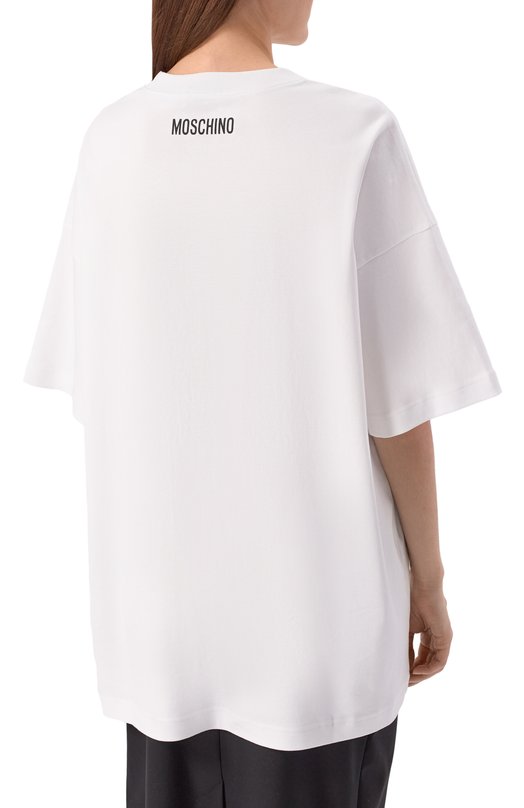 Хлопковая футболка Moschino A0701/5442 Белый  A0701/5442 Фото 4