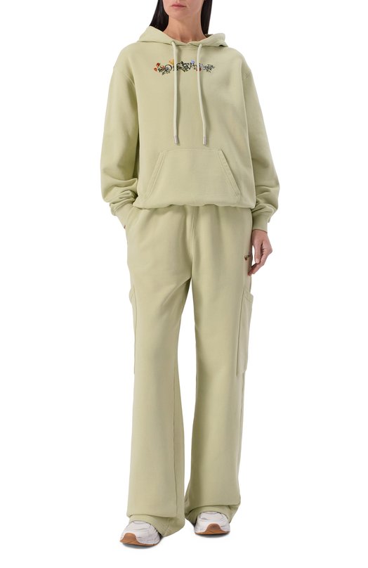 Хлопковое худи Off-White 0WBB064F25FLE002 Зелёный  0WBB064F25FLE002 Фото 2