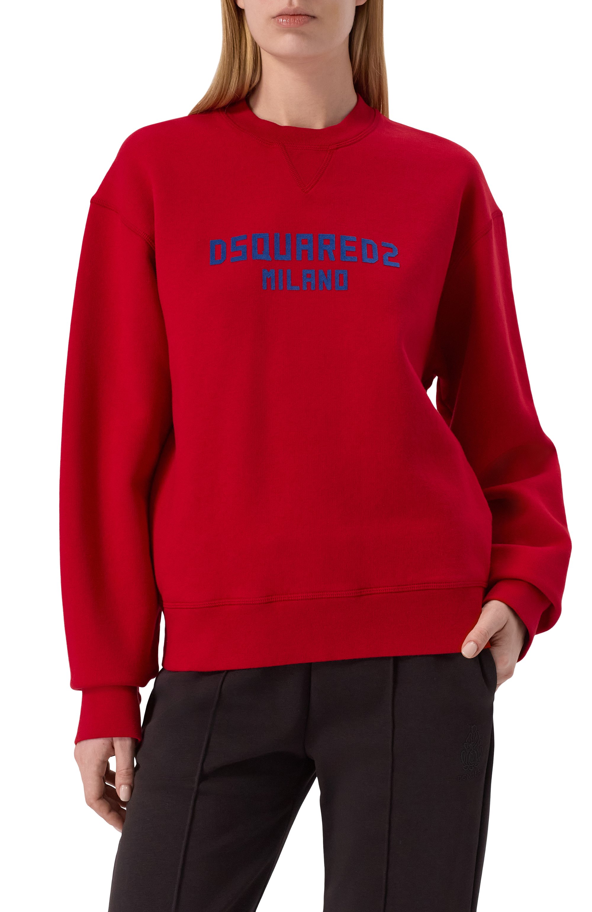 Хлопковый свитшот DSQUARED2 красного цвета по цене 36300 руб., арт. S75GU0567/D25015, фото 3 Хлопковый свитшот DSQUARED2, арт. S75GU0567/D25015, фото 3