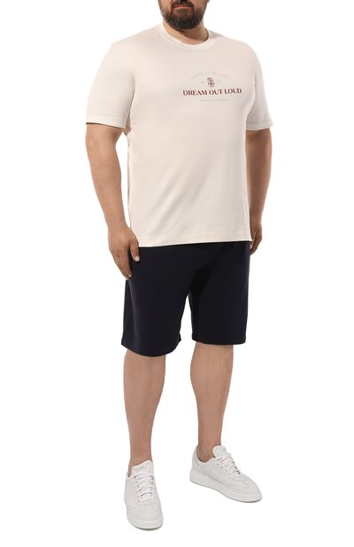 Хлопковые шорты BRUNELLO CUCINELLI темно-синего цвета по цене 88650 руб., арт. MTU143242W, фото 2 Хлопковые шорты BRUNELLO CUCINELLI, арт. MTU143242W, фото 2