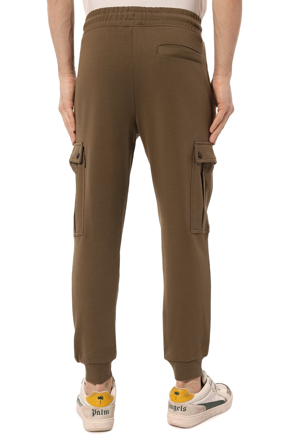 Хлопковые джоггеры BOSS коричневого цвета по цене 18600 руб., арт. 50507886, фото 4 Хлопковые джоггеры BOSS, арт. 50507886, фото 4