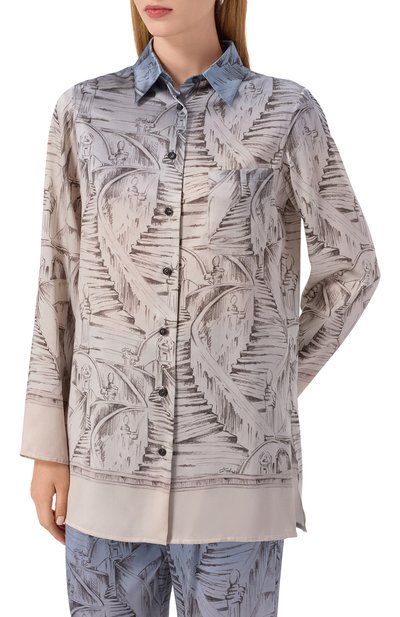 Атласная рубашка KITON, арт. D58460K0585G08, фото 3