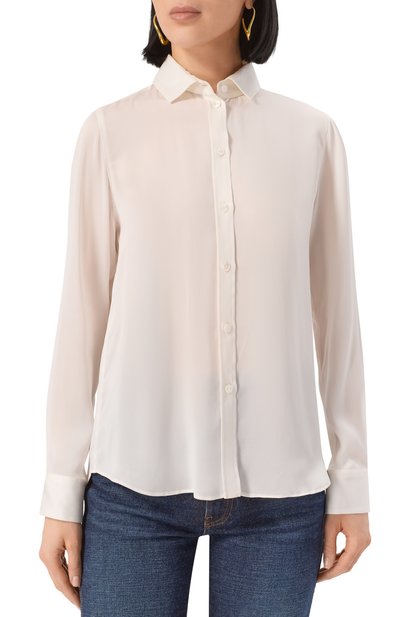 Шелковая блузка GIORGIO ARMANI белого цвета по цене 215000 руб., арт. 2CHCC04G/T0021, фото 3 Шелковая блузка GIORGIO ARMANI, арт. 2CHCC04G/T0021, фото 3