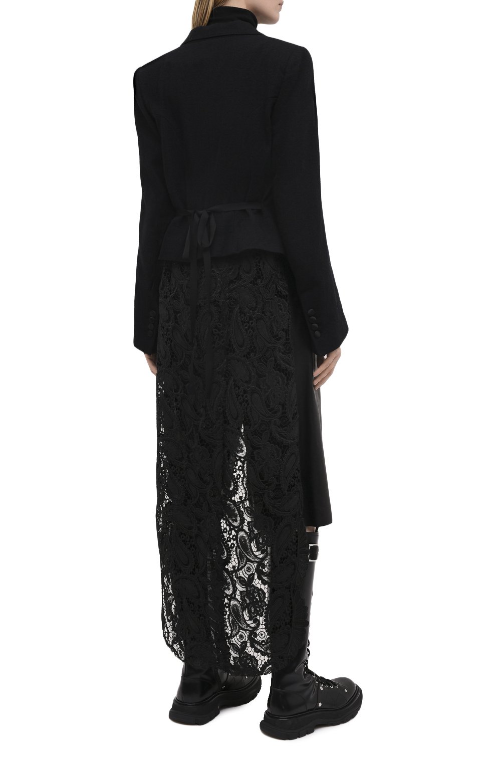 Жакет из хлопка и шерсти ANN DEMEULEMEESTER черного цвета по цене 152500 руб., арт. 2002-1002-PB-165-099, фото 4 Жакет из хлопка и шерсти ANN DEMEULEMEESTER, арт. 2002-1002-PB-165-099, фото 4