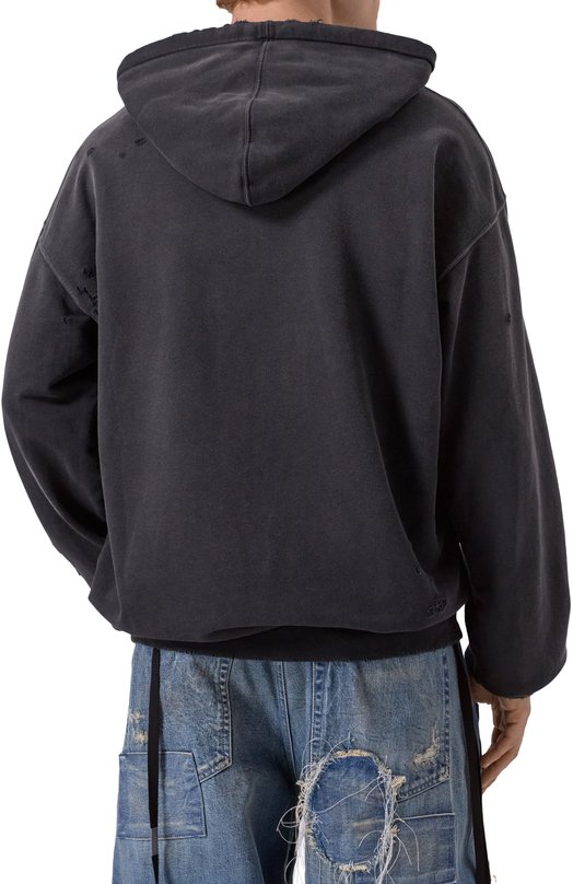 Хлопковое худи Ann Demeulemeester B0012871/FA640 Серый  B0012871/FA640 Фото 4