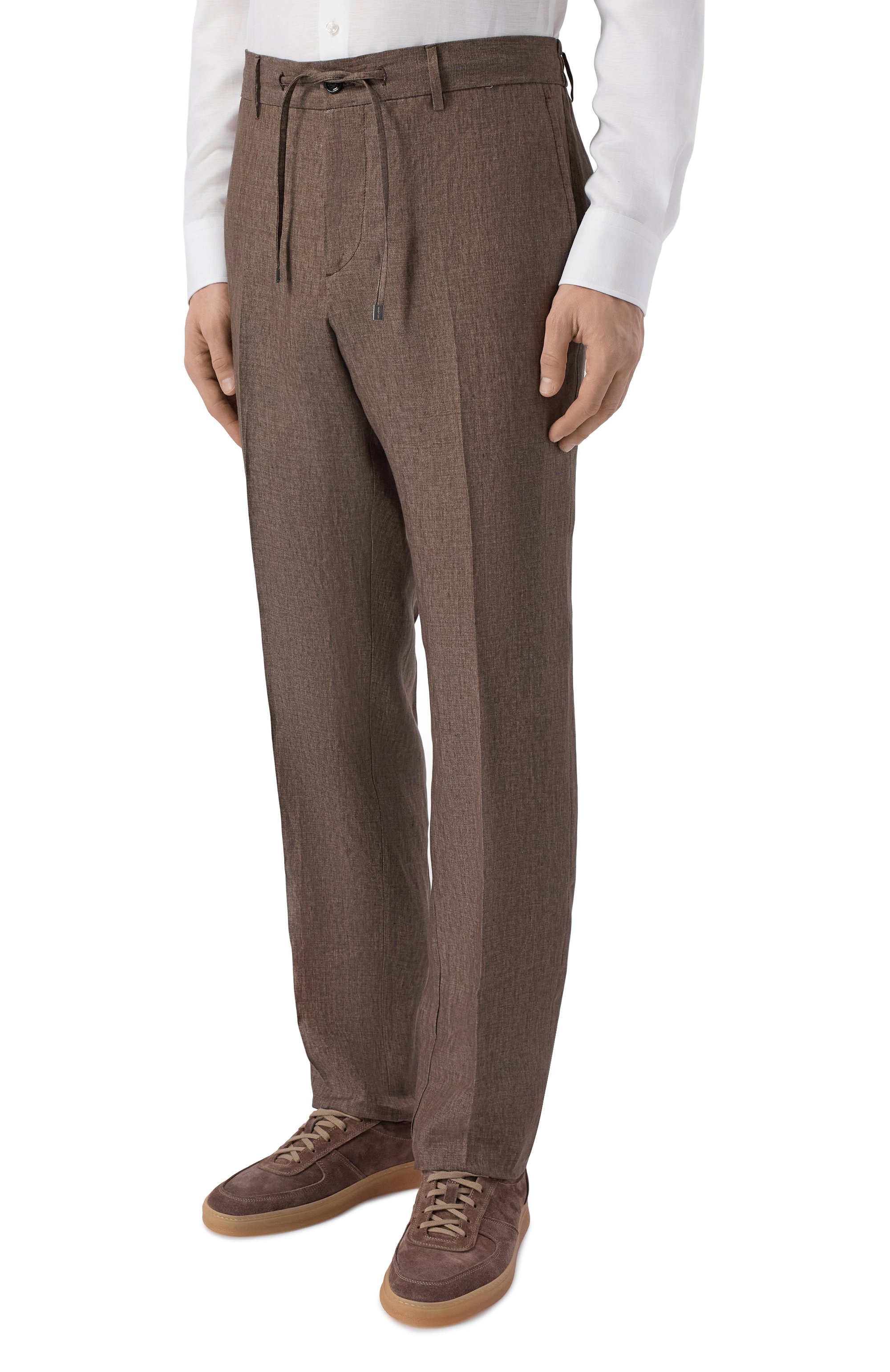 Льняные брюки BERWICH коричневого цвета по цене 34600 руб., арт. SPIAGGIA 20/LM104, фото 3 Льняные брюки BERWICH, арт. SPIAGGIA 20/LM104, фото 3
