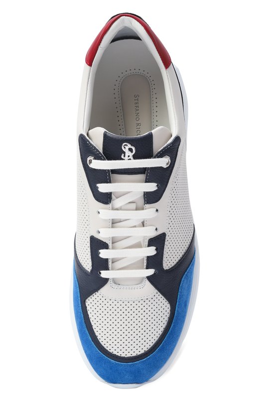 Кожаные кроссовки Stefano Ricci UV098G6680/SDPMWY Белый  UV098G6680/SDPMWY Фото 5