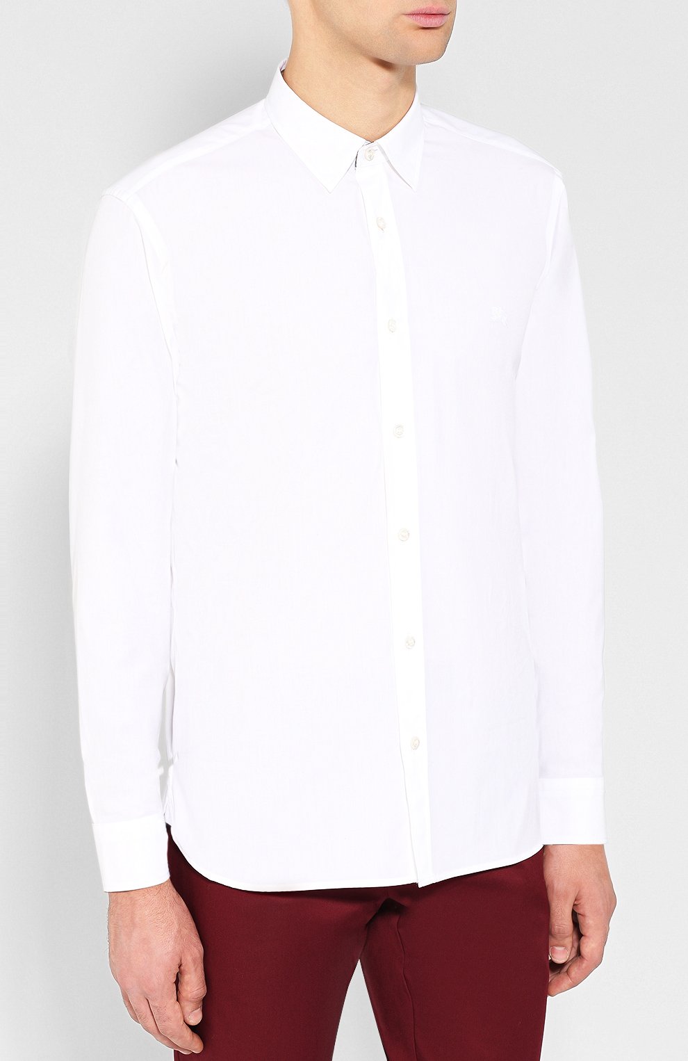 Хлопковая рубашка с в оротником кент BURBERRY, арт. 8003071, фото 3