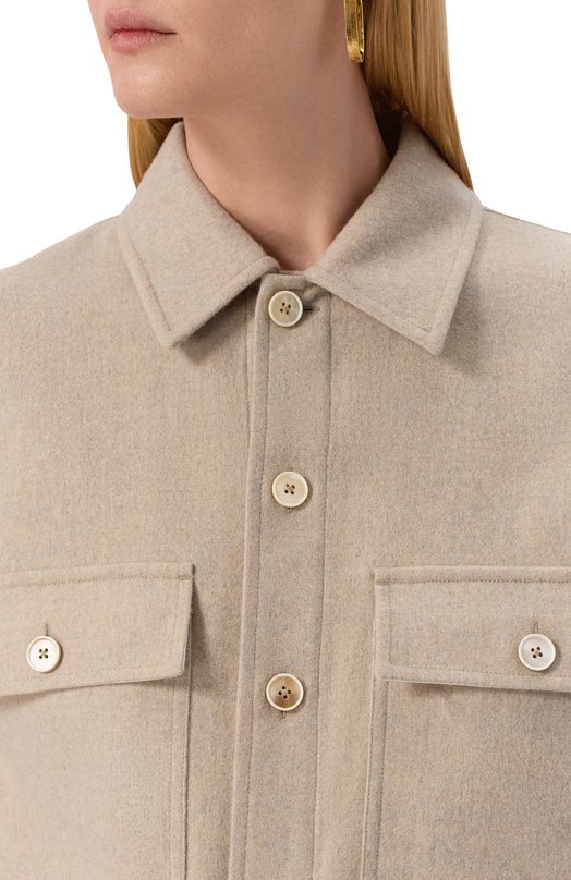 Шерстяная рубашка Jil Sander J40DL0124-J40182 Бежевый  J40DL0124-J40182 Фото 5