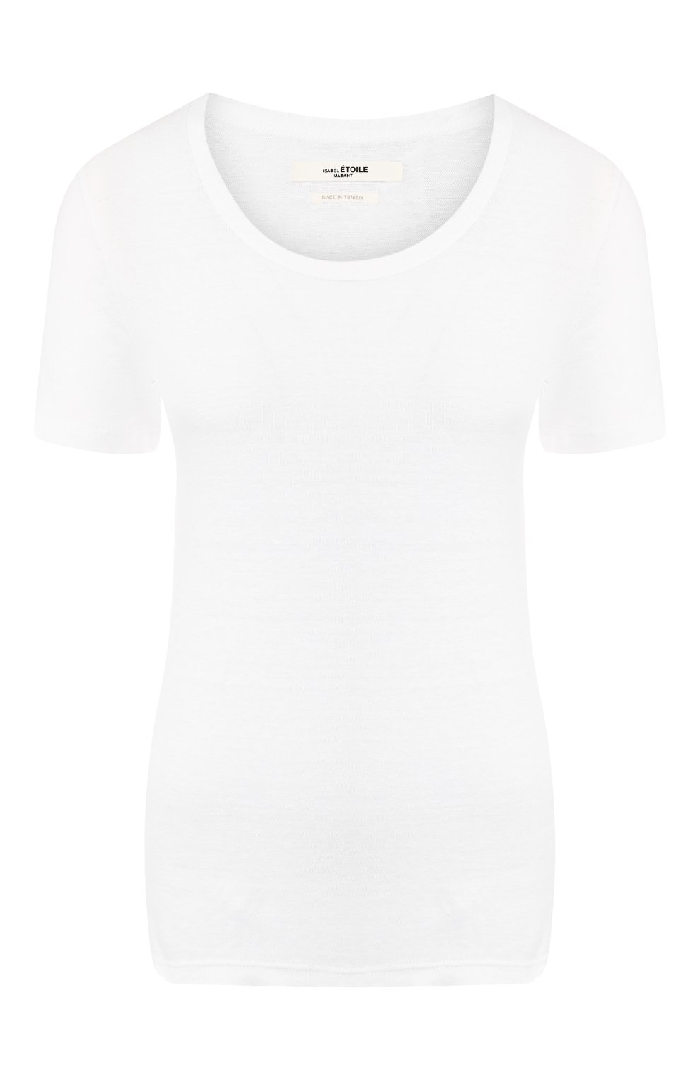 Льняная футболка ISABEL MARANT ETOILE белого цвета по цене 15150 руб., арт. TS0378-00M004E/KILIANN, фото 1 Льняная футболка ISABEL MARANT ETOILE, арт. TS0378-00M004E/KILIANN, фото 1