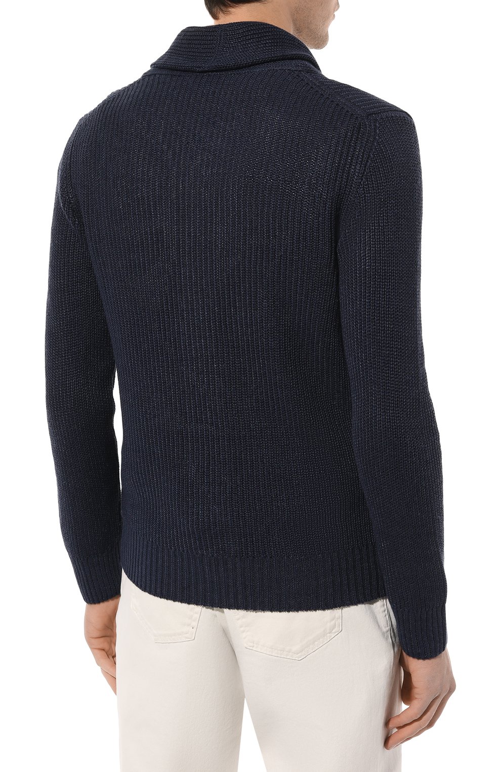 Кардиган изо льна и хлопка GRAN SASSO темно-синего цвета по цене 38850 руб., арт. 13168/18635, фото 4 Кардиган изо льна и хлопка GRAN SASSO, арт. 13168/18635, фото 4