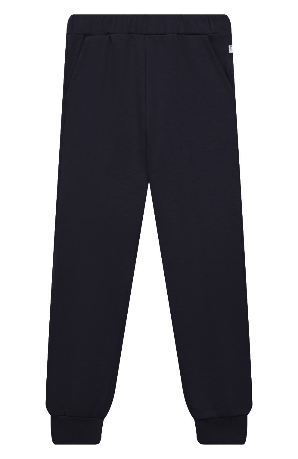 Хлопковые джоггеры IL GUFO темно-синего цвета по цене 10650 руб., арт. P22PL370M0030/5A-8A, фото 1 Хлопковые джоггеры IL GUFO, арт. P22PL370M0030/5A-8A, фото 1