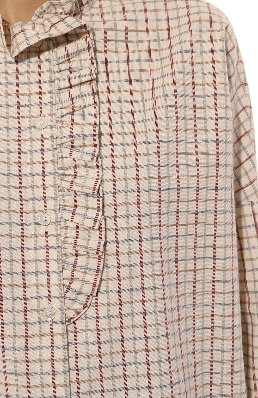 Рубашка из хлопка и кашемира ACADEMIA кремового цвета по цене 25400 руб., арт. GAIA/7361, фото 5 Рубашка из хлопка и кашемира ACADEMIA, арт. GAIA/7361, фото 5