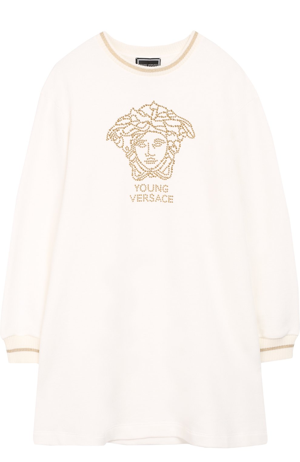 Хлопковое мини-платье со стразами VERSACE, арт. YVFAB424/YFE130/8A-S, фото 1